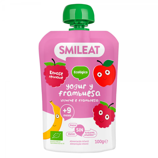 SMILEAT POUCH ECO 1 BOLSA 100 G SABOR YOGUR Y FRAMBUESA