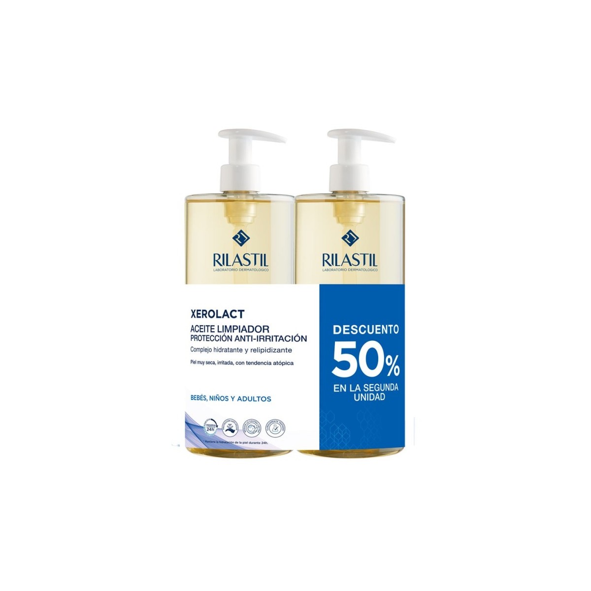 PACK XEROLACT ACEITE 1L RILASTIL 2ºU -50%