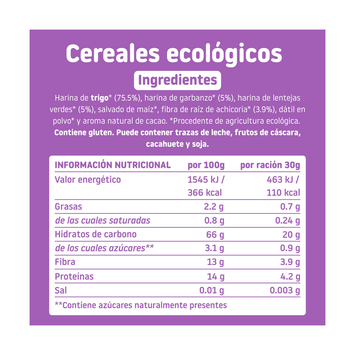 SMILEAT TRIBOO CEREALES CON CACAO ECO 1 BOLSA...