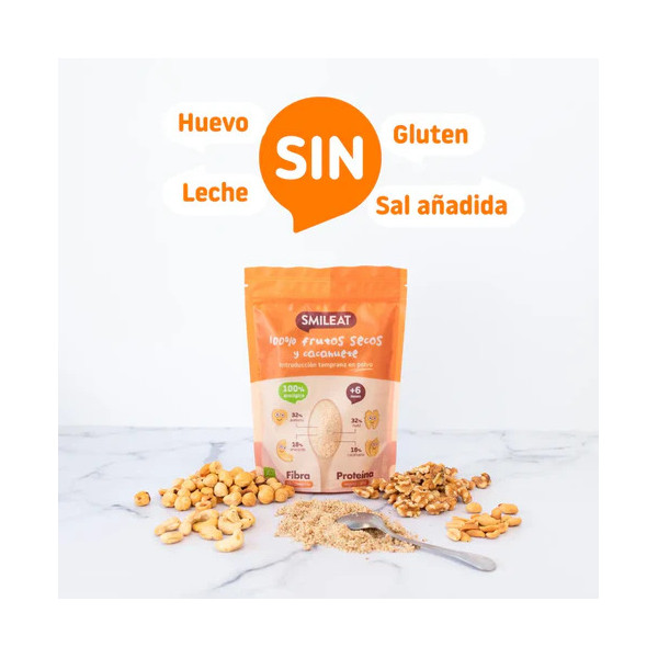 SMILEAT 100% FRUTOS SECOS Y CACAHUETE EN POLVO 1 BOLSA 200 G
